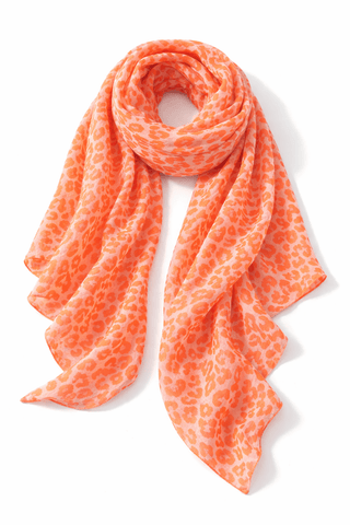 Musselin Leo Tuch in Orange-Leo in Dreieckform