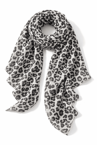 Musselin Leo Tuch in Schwarz-Leo in Dreieckform