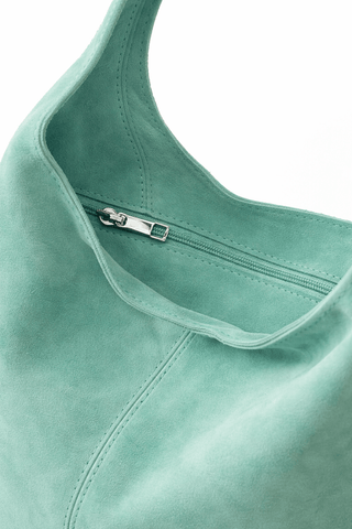 Wildleder Shopper Tasche in Mint