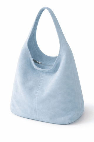 Wildleder Shopper Tasche in Babyblau