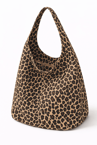 Wildleder Shopper Tasche in Leo