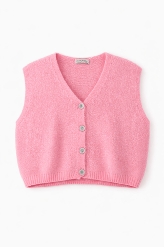 Alpaka Strickweste in Rosa