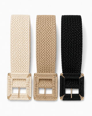 Bastgürtel in Creme & Schwarz & Beige