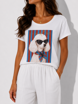 T-Shirt in Weiss mit coolem Print