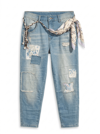 blaue Jeanshose inkl. Gürtel in used LookmbH & Co. KG