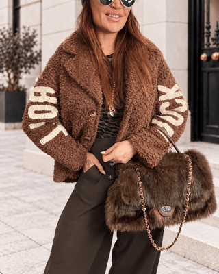 Teddyjacke in Braun. Hochwertige Verarbeitung. Für Damen in Einheitsgröße 36-42 - Levelone GmbH & Co. KG