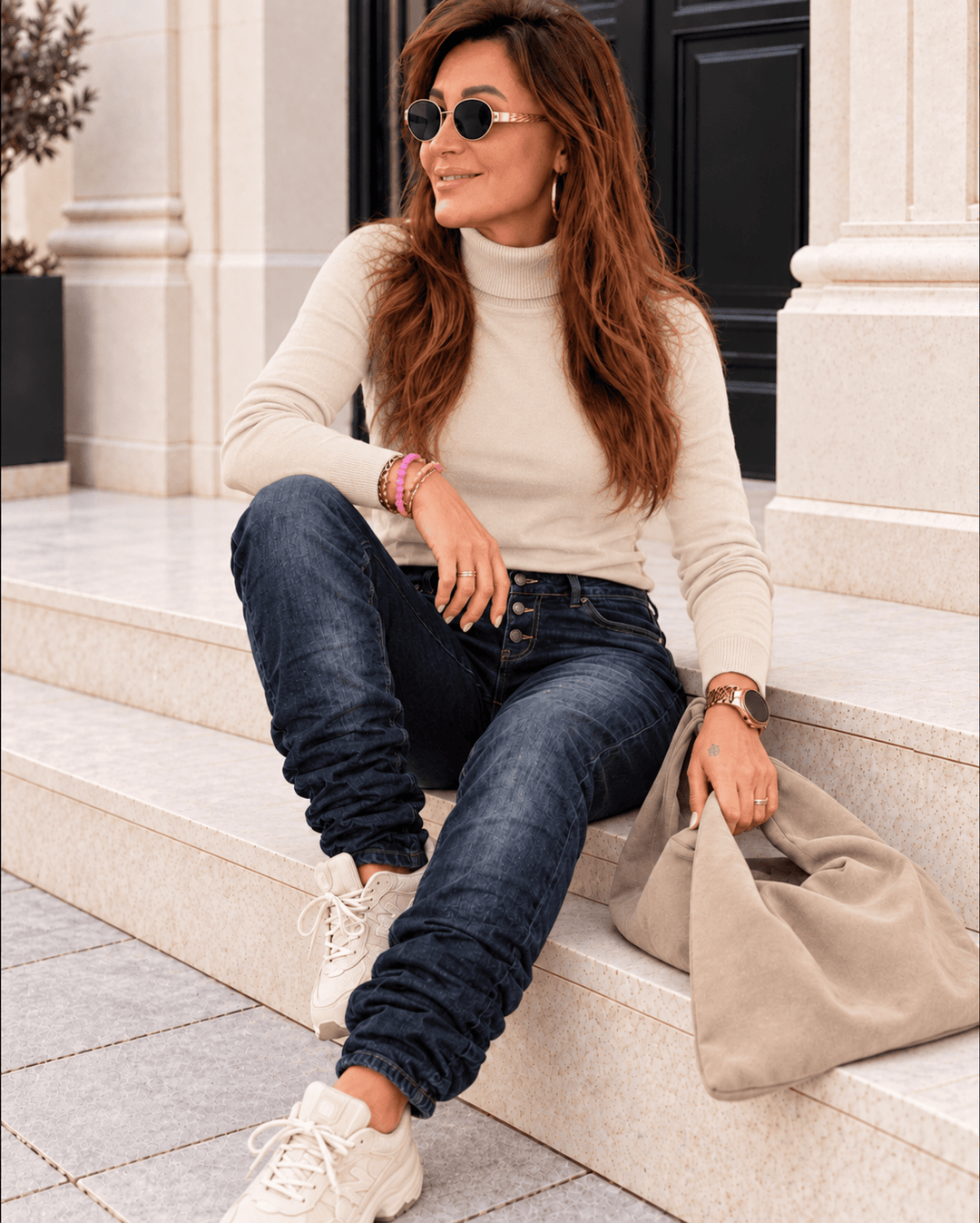 Rollkragenpullover in Creme für Damen in Einheitsgröße 36-42  - Levelone GmbH & Co. KG