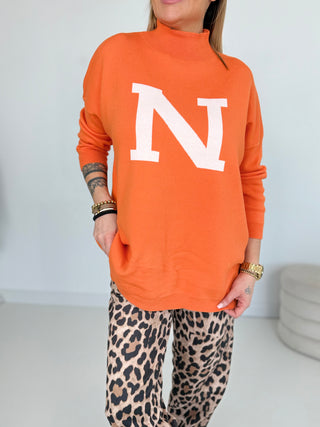 Strickpullover-orange-print-damen-levelone