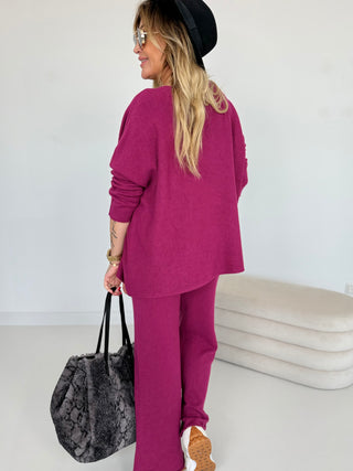 zweiteiler-burgund-strickhose-strickpullover-damen-levelone