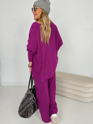 Zweiteiler-fuschia-strickhose-strickpullover-damen-levelone