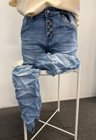 Stretchbyxor i jeans 2601309