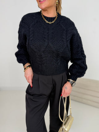 Strickpullover in Schwarz