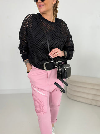 Häkel Pullover in Schwarz