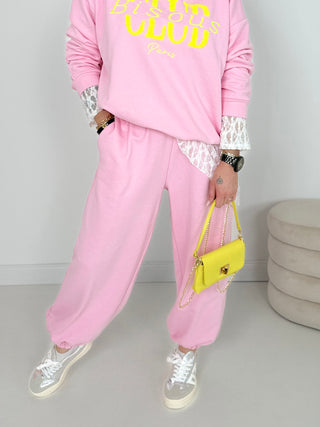 Zweiteiler in Rosa aus Hoodie & Hose