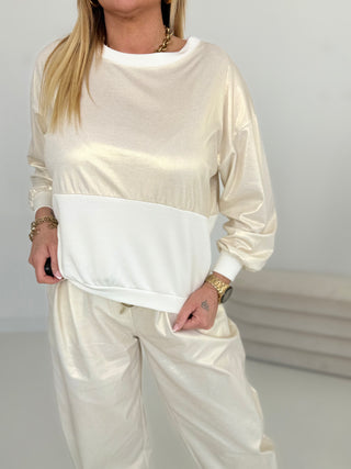 Sweater in Gold/Creme