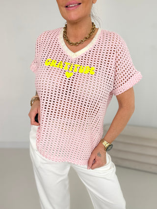 Häkel T-Shirt in Rosa