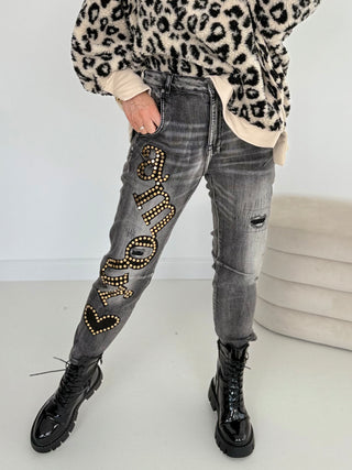 Stretchbyxor i jeans 2511229-32