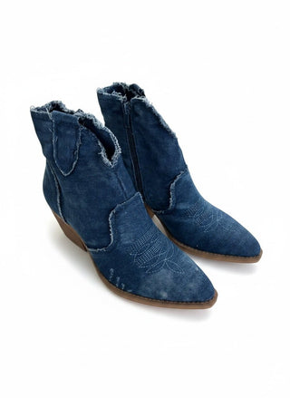 Cowboy Stiefelette in Jeans-Optik für Damen in Schuhgrößen 36-41o. KG