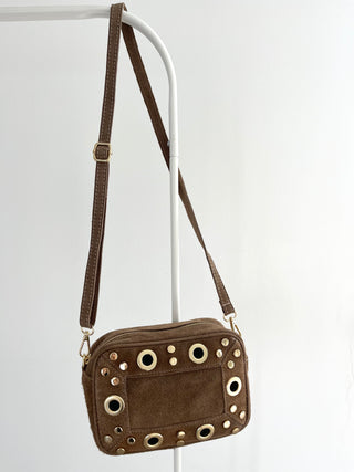 Wildleder Tasche mit Nieten 2507142-44