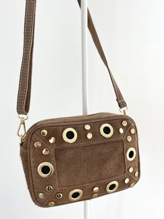 Wildleder Tasche mit Nieten 2507142-44