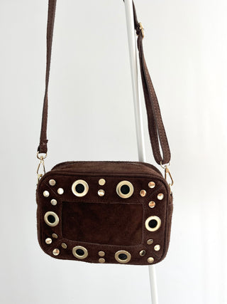 Wildleder Tasche mit Nieten 2507142-44